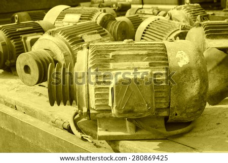 abandoned motor in a second-hand goods market
