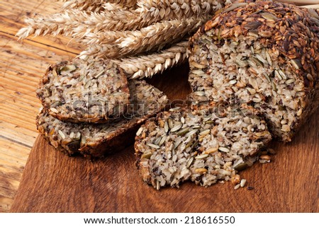 Wholemeal bread with seeds.