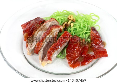 roasted duck with green noodle