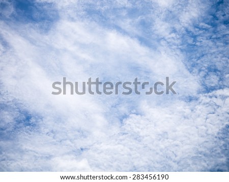 White cloud in the clear blue sky. Able to use as a background