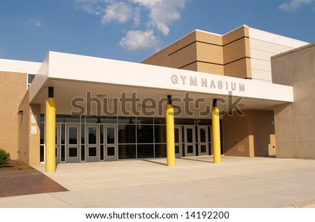 exterior gymnasium entrance for a school