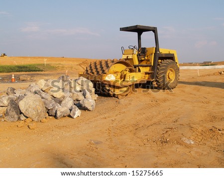 heavy duty roller at a construction site