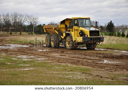 large dump truck at a construction site