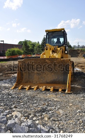 heavy duty construction shovel at a construction site