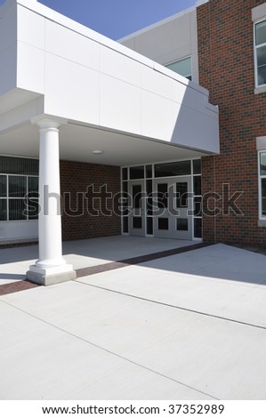 entry doors for a modern school building