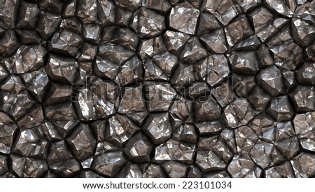 Abstract black gemstone seamless pattern background, ultra high definition television (UHDTV) resolution 3840 x 2160 pixels.