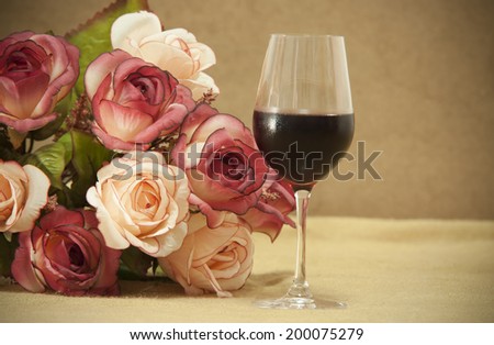 rose flowers,retro,still life,wine