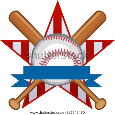 Baseball star emblem illustration