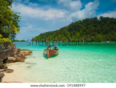 Exotic beach travel destination. Paradise island in Thailand. Thai tourism beauty landscape