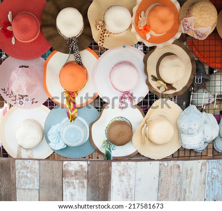 elegant colorful women straw hats collection,Thailand