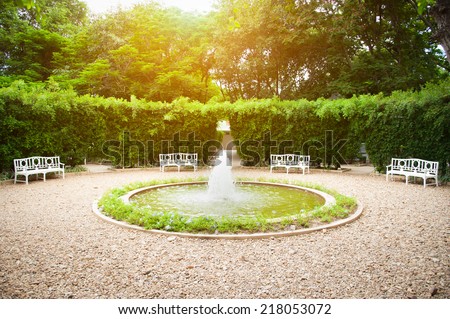 Small fountain in the garden of Thailand