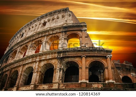 Roman colosseum at sunrise Roman colosseum at sunrise