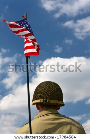 American Soldier - Soldier with American flag