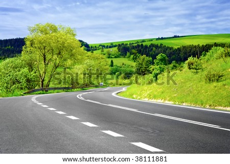 Empty Road in Rural Landscape