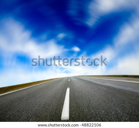 Empty road with motion blur