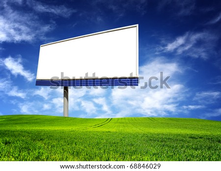 Big billboard over blue sky