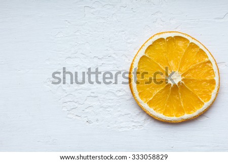 Dried lemons on a white background.