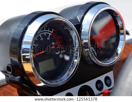 Car panel instrument speedometer and tachometer