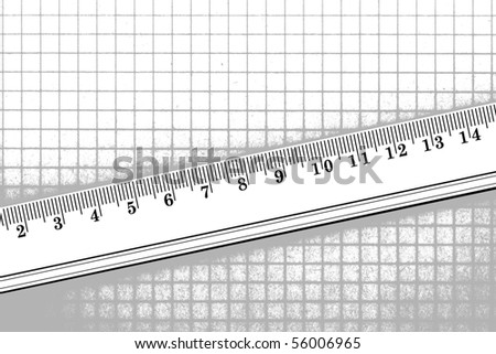 Ruler and checked paper