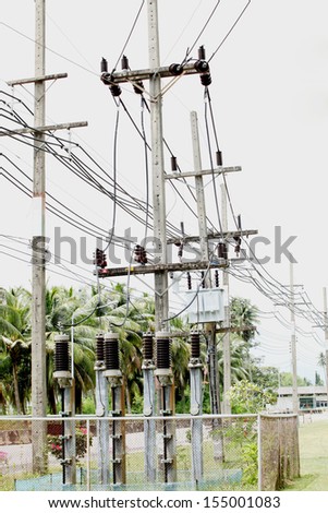 230 kV Substation,part of high-voltage substation with switches and disconnectors, under maintenance