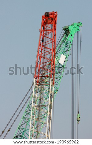 Gas combine cycle power plant construction site, lifting crane