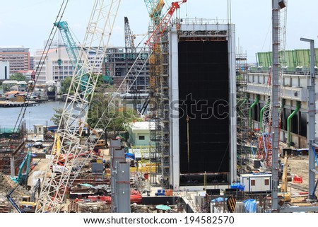 NONTHABURI -THAILAND - MAY 11 : Construction of EGAT's North Bangkok gas combine cycle power plant 800 MW on May 11, 2014 in Nonthaburi, Thailand