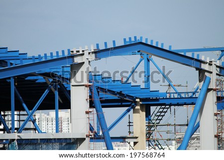 Steel structure of gas turbine power plant