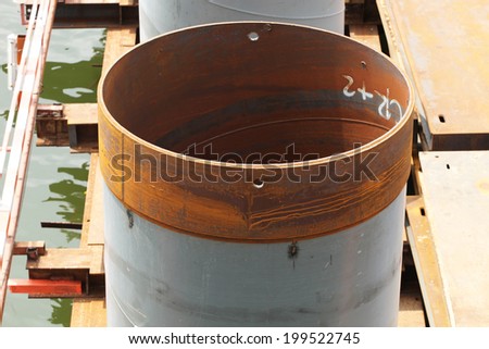 Steel pipe casing of deep pile foundation