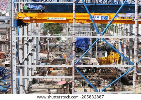 NONTHABURI -THAILAND - JULY 15 : Construction of EGAT\'s North Bangkok gas combine cycle power plant 800 MW on July  15, 2014 in Nonthaburi, Thailand