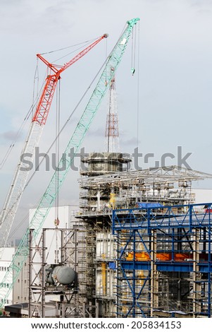 NONTHABURI -THAILAND - JULY 15 : Construction of EGAT\'s North Bangkok gas combine cycle power plant 800 MW on July 15, 2014 in Nonthaburi, Thailand