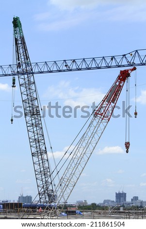 Lifting crane in site construction