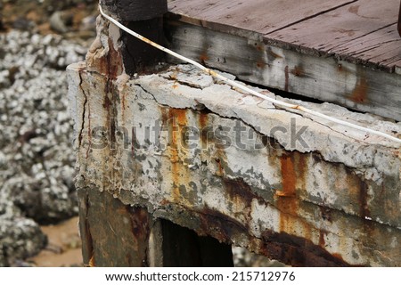 Corrosion of concrete beam near sea shore is dangerous