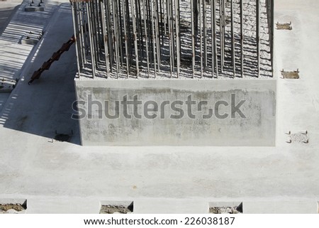 Concrete column of bridge under construction.