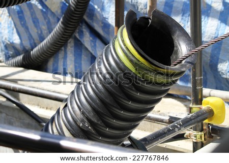 Flexible conduit for XLPE power cable  laying and installation.