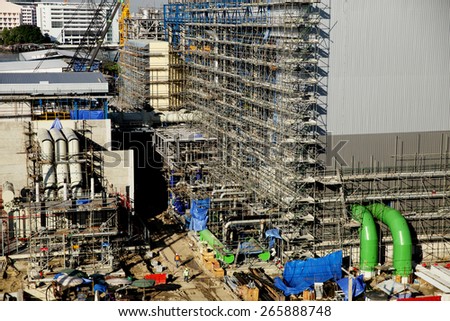 NONTHABURI -THAILAND - March 31 : Construction of EGAT\'s North Bangkok gas combine cycle power plant 800 MW on Mar 31, 2015 in Nonthaburi province, Thailand