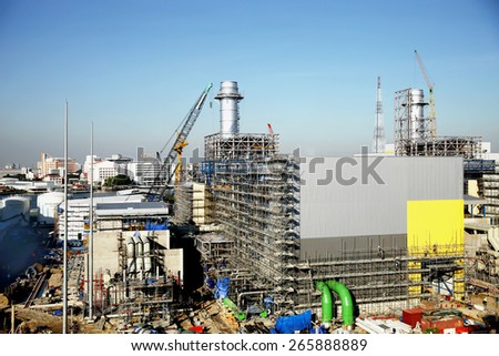 NONTHABURI -THAILAND - March 31 : Construction of EGAT's North Bangkok gas combine cycle power plant 800 MW on Mar 31, 2015 in Nonthaburi province, Thailand
