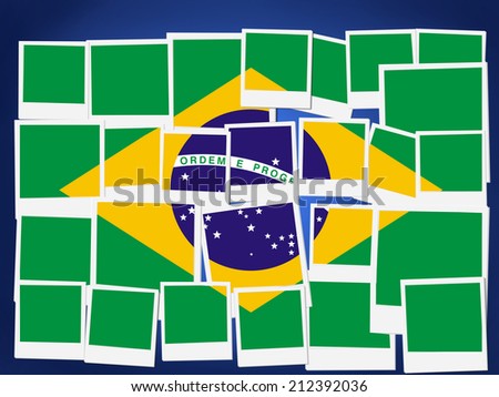 An illustration of the flag of Brazil, photo frame