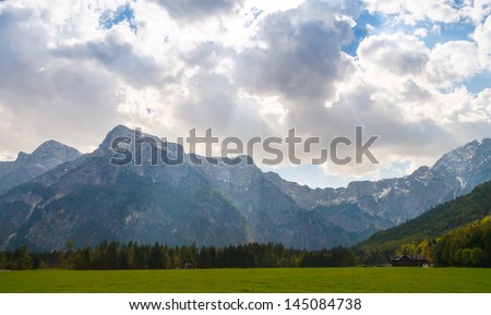 landscape and cloudy sky before rain and storm