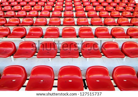 amphitheater stadium with red stadium seats
