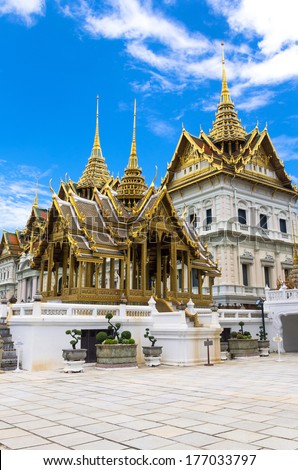 Wat Phra Kaew or the Temple of Thailand in bangkok, Public architecture,Public domain.