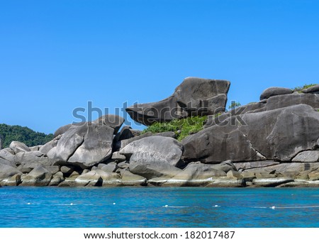 Similan islands, Beautiful view of donald duck or boot rock, Thailand