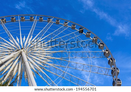 some part of Ferris Wheel at evening time