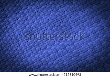 Vintage blue color Wicker bamboo material background