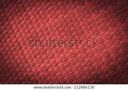 Vintage red color Wicker bamboo material background