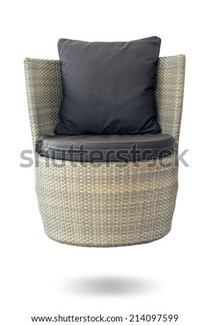 sofa furniture weave bamboo chair on white background