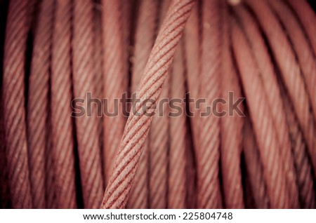 Old wire rope texture, machine steel wire cable