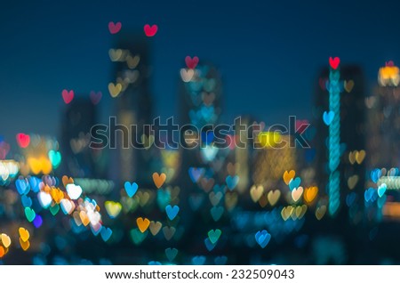 Heart bokeh background, Love concept