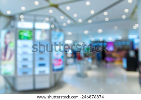 cosmetics store blur with bokeh background