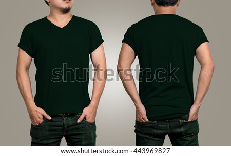 T-shirt mockup, designer concept, front and back side