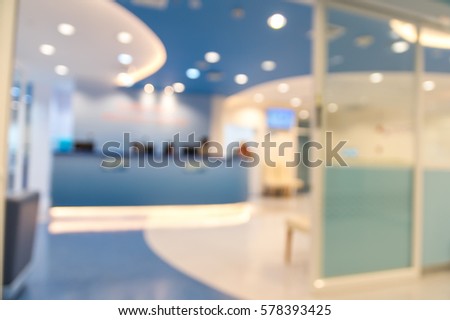 Abstract photo blurred of hospital background, Hospital and physician concept.